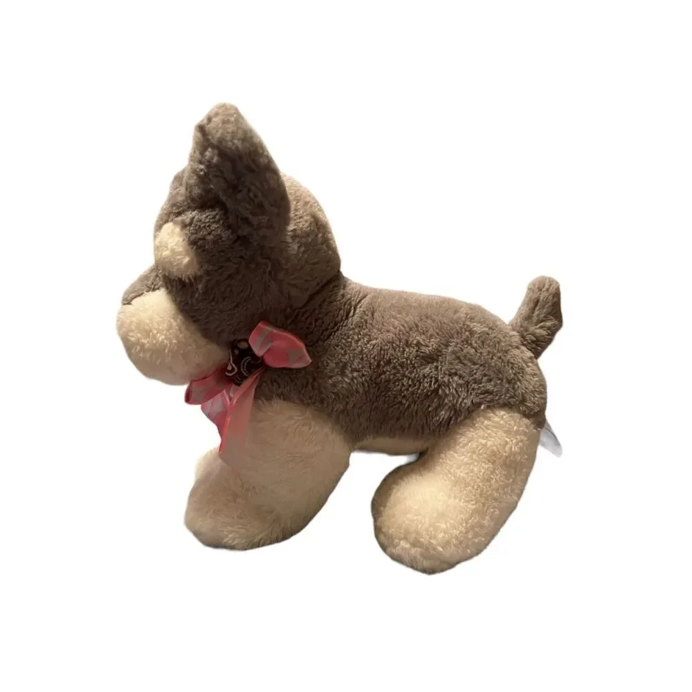 Hug Fun Gray White Dog Schnauzer Puppy Love Plush Stuffed Animal Toy